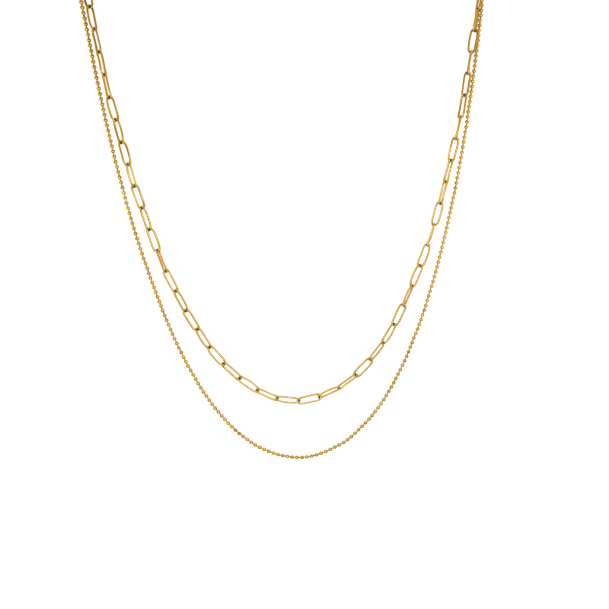 Dual Drape Necklace - Gold