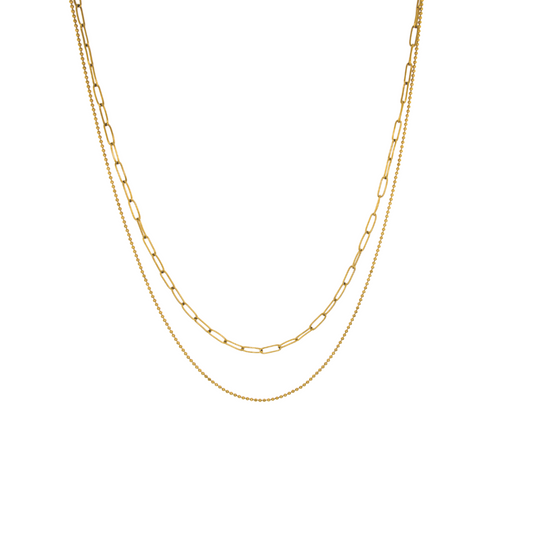 Dual Drape Necklace - Gold