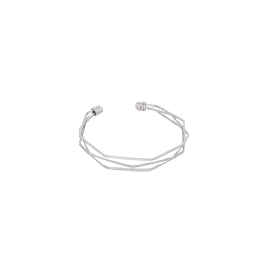 Geometric Glam Bracelet - Silver